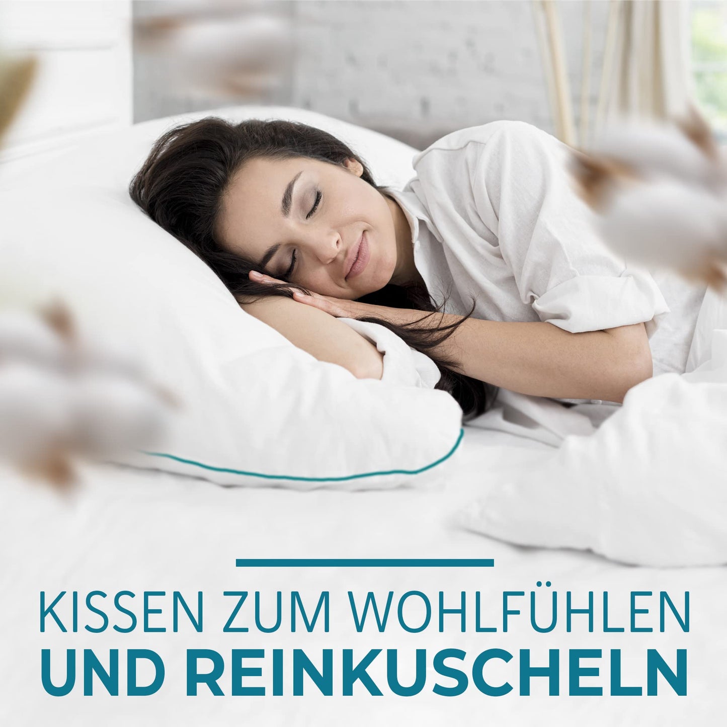 KNERST® 2-piece dream pillow set for snuggling - pillow 80x80 cm for irresistibly soft nights - ergonomic sleep pillow perfect for any sleeping position - cushion, Öko-Tex, Made in Germany.