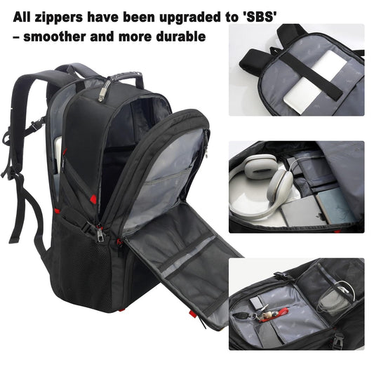 VESERI Laptop Backpack for Men and Women 18.4 Inch, Gym Bag School Backpack for Boys Teens with Shoe Compartment, Waterproof Shoulder Bag for Gym Travel Work