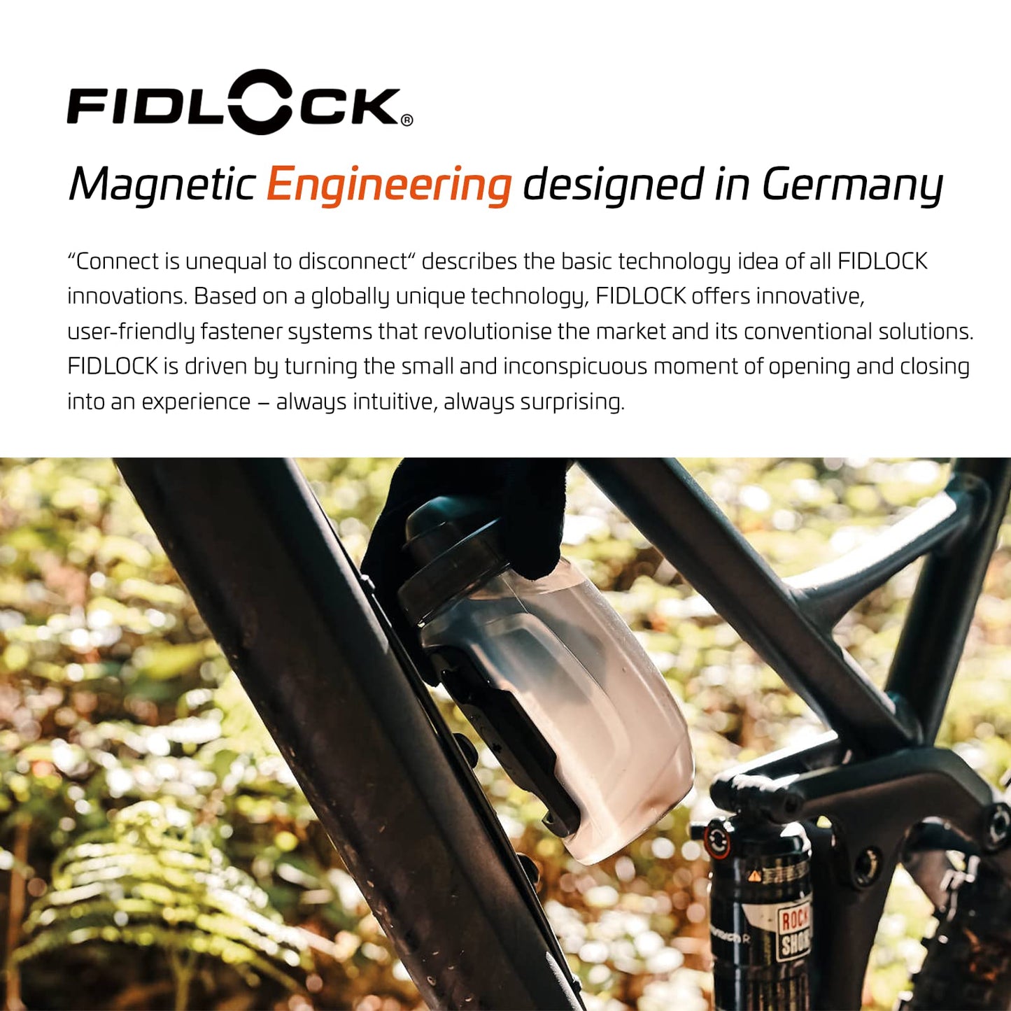 Fidlock Bottle 450 ml Bike Base Magnetic bottle holder for bicycles, bottle cage, road bike, bike bottle holder, bicycle bottle cage