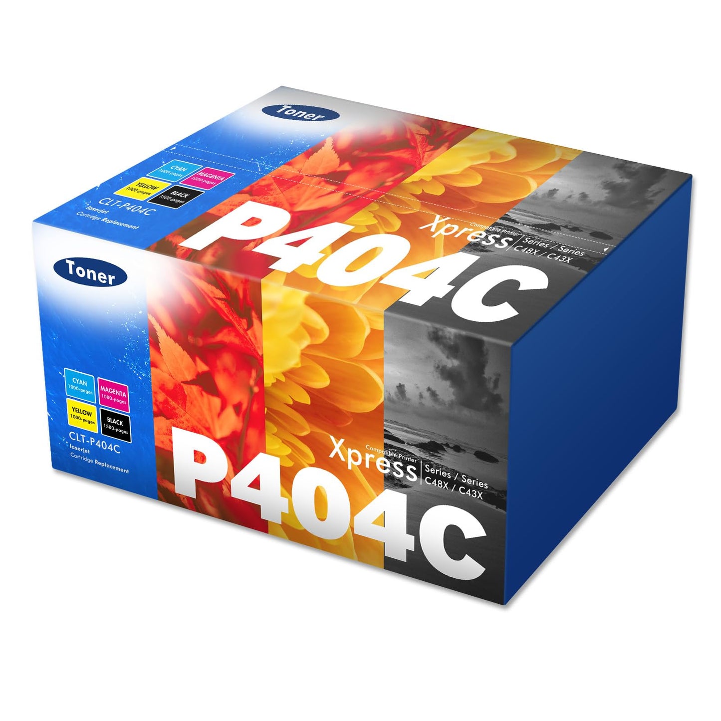 4-pack CLT-P404C P404C CLT K404S multipack toner for Samsung C480W Xpress SL C480FW C430W C48X C480 C430 C480FN CLT-K404S CLT-Y404S CLT-C404S CLT-M404S C43X Series (Black Cyan Yellow Magenta)