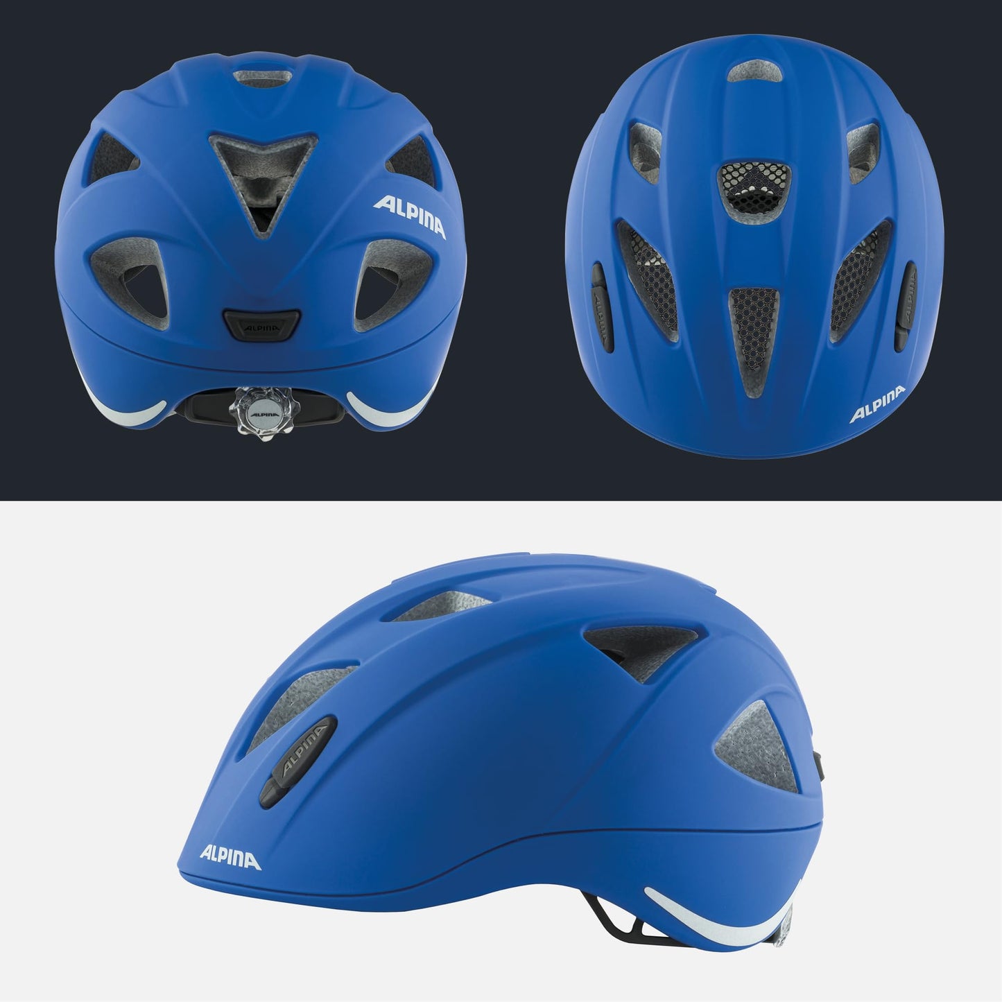 Alpina children's bicycle helmet, blue mat, 49-54 cm.