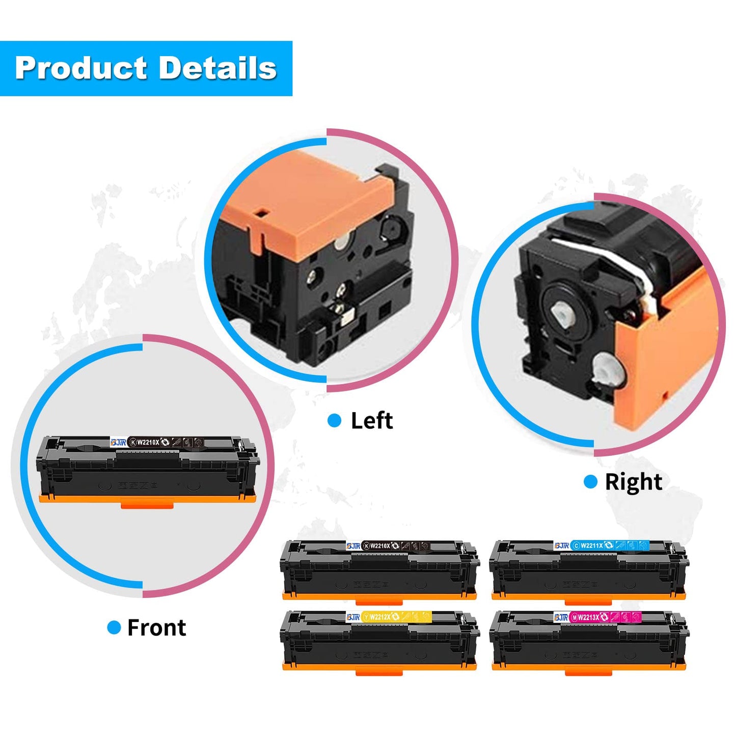 207X 207A Toner Set (WITH CHIP) / Compatible for HP 207X 207A Multipack / Toner for Color Laserjet Pro MFP M283fdw M255dw M282nw M283fdn M255nw / W2210X W2211X W2212X W2213X Black Cyan Yellow Magenta