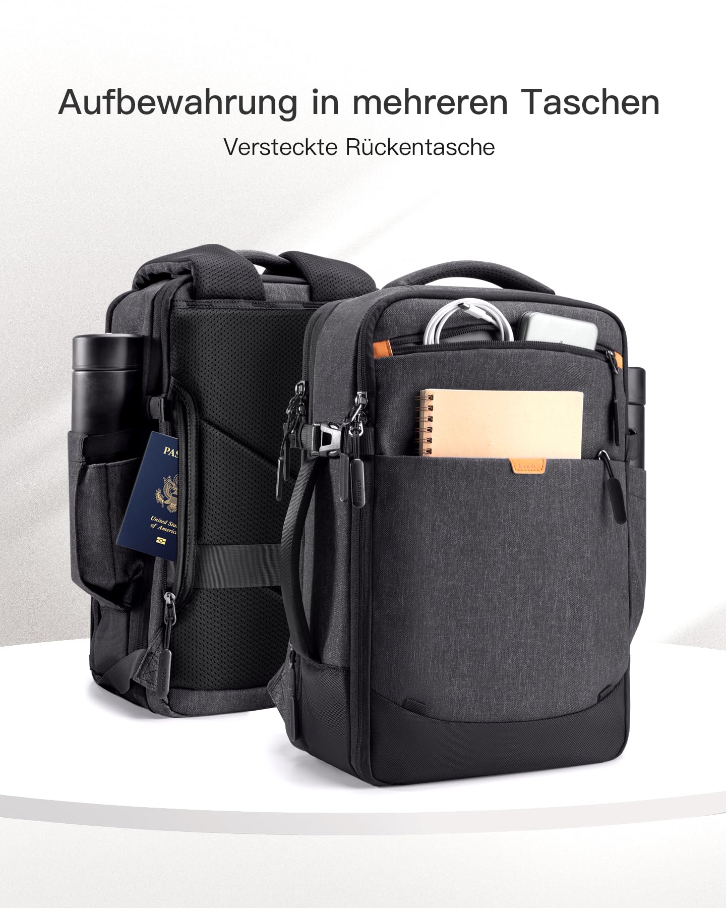 Inateck 17-20L Ryanair carry-on backpack 40x20x25 for women and men, laptop backpack compatible with 14-inch MacBook Pro.