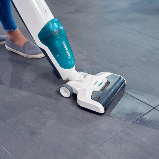 Leifheit Cordless Floor Cleaner Regulus Aqua PowerVac, vacuums and mops, Lightweight wet vacuum with powerful 24V, cordless wet vacuum with 22 min battery life, vacuum cleaner with upright storage feature.