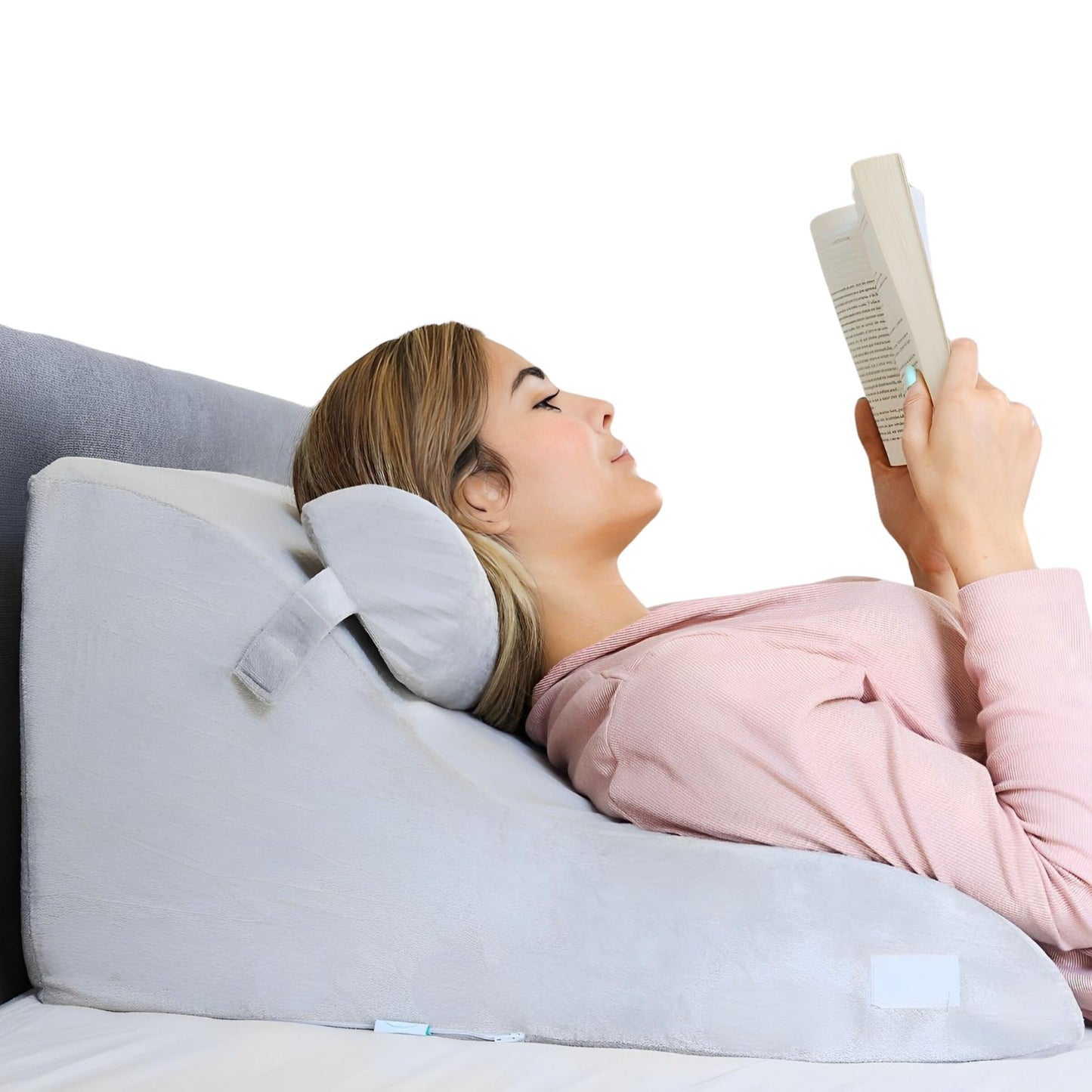 Relivy - Reading Pillow with Memory Foam | Ergonomic Back & Wedge Pillow for Bed, Sofa & Couch | Orthopedic Support Pillow for Back Pain & Tension