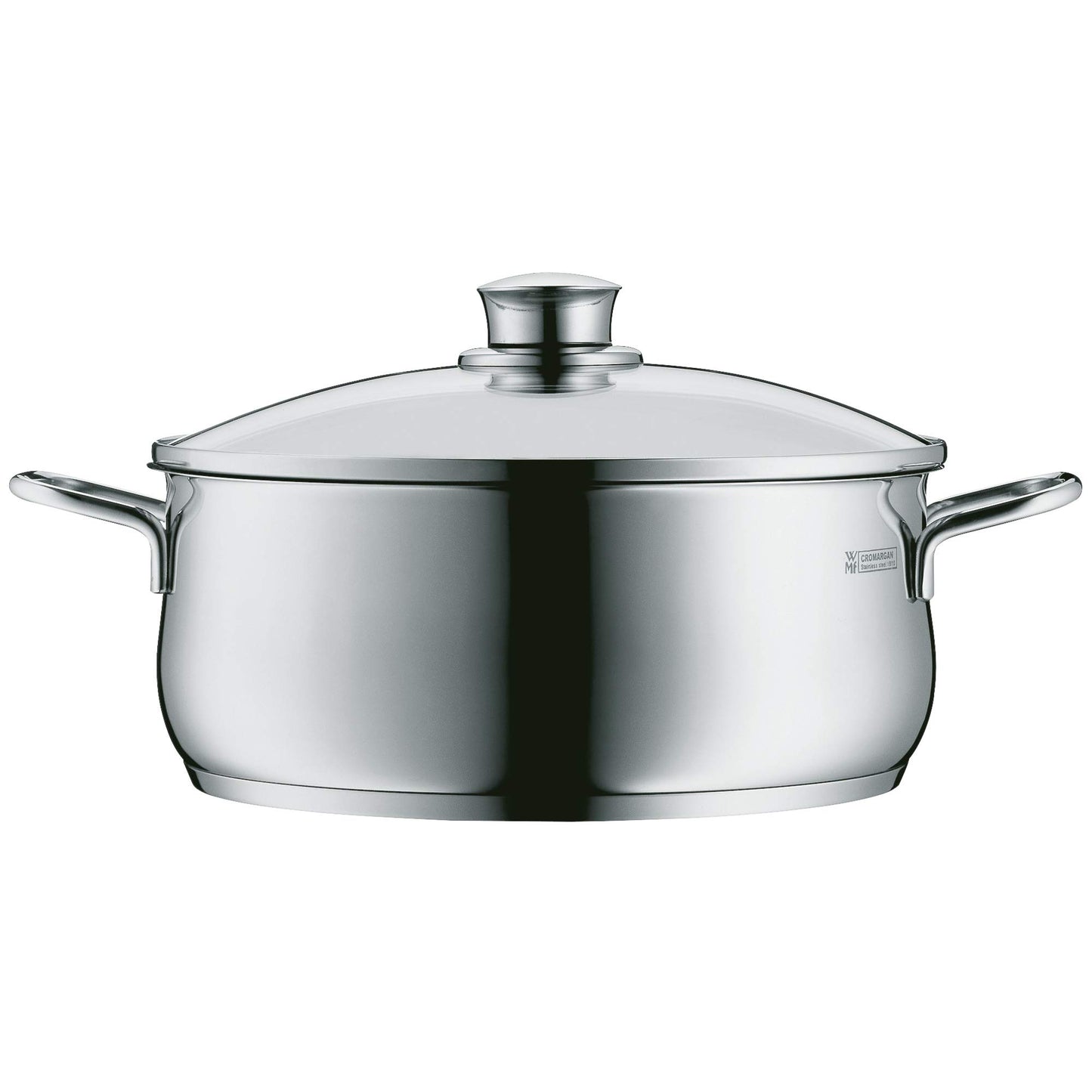 WMF Diadem Plus 5-piece Induction Cookware Set with glass lids, polished Cromargan stainless steel, induction pots set without coating.