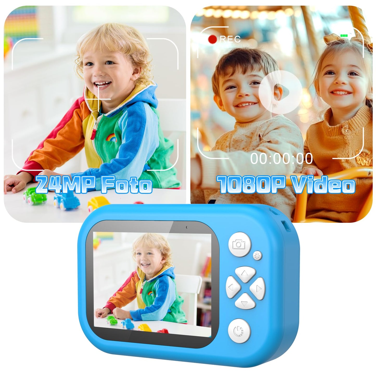 ULEWAY kids camera, 1080P children's camera underwater, digital camera underwater camera with 2.4" screen, 32GB SD card, 10M/32.8FT photo toy gift for kids aged 3-12 years