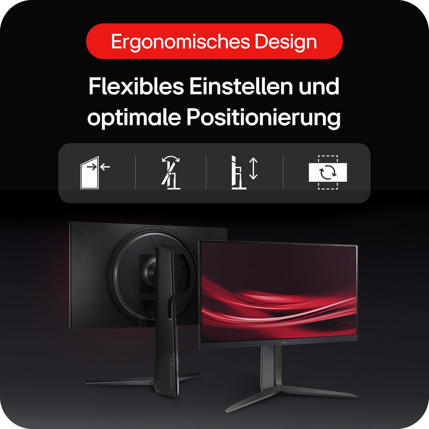 LG Electronics 24GS65F-B.AEU Ultragear™ FHD Gaming IPS-Monitor 24" (60.47cm), 1920 x 1080, 16:9, 1ms GtG, 180 Hz, HDR10, NVIDIA G-Sync™, AMD FreeSync™ - Black