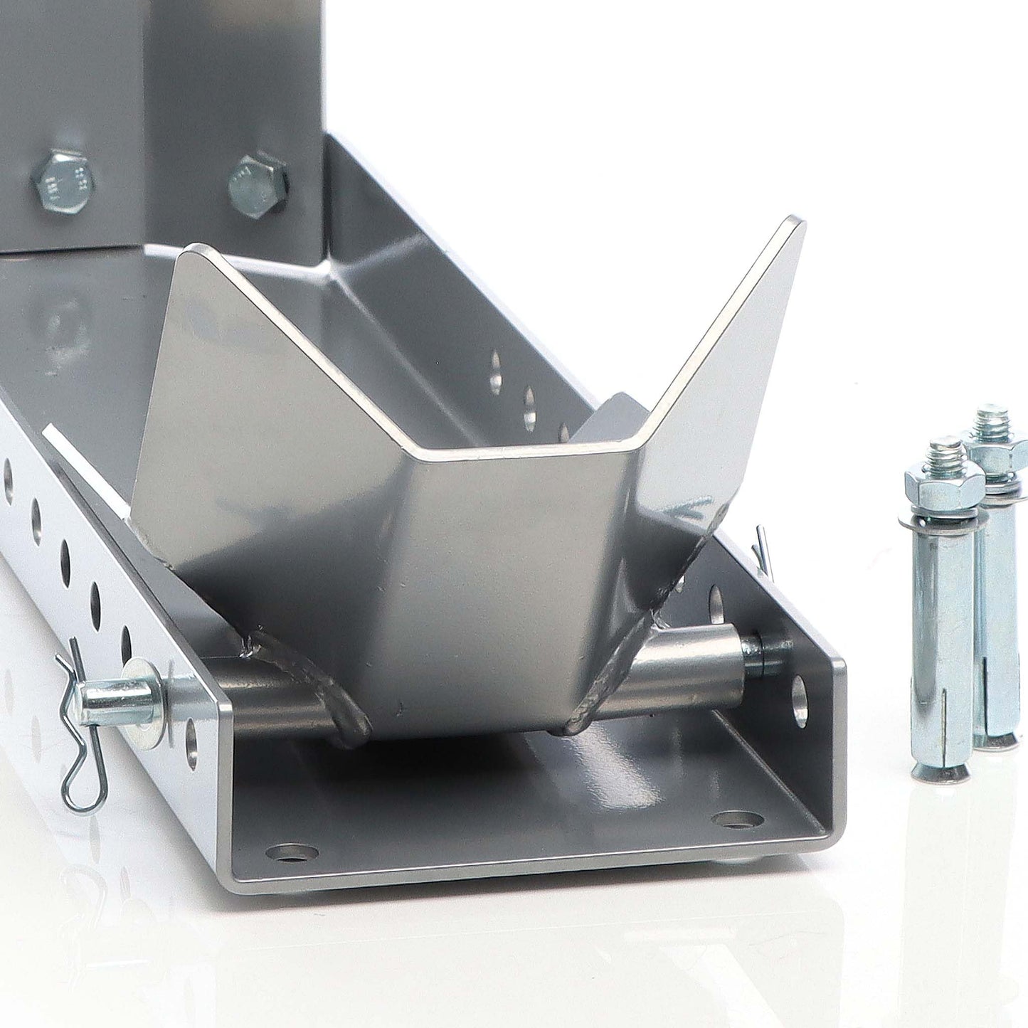 XPOtool motorcycle stand for 8-24" up to 450 kg, 145 mm tire width, steel motorcycle wheel chock for front wheel, front wheel clamp as assembly stand.