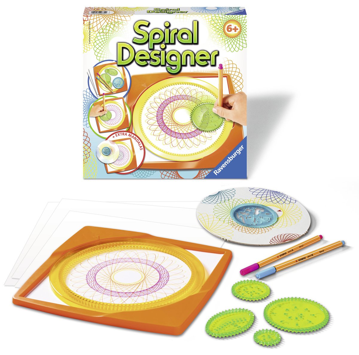 Ravensburger Spiral Designer, Drawing Learning for Kids aged 6 and up, Creative Drawing Set for colorful spiral pictures and mandalas & 29709 - Spiral Pictures on the go