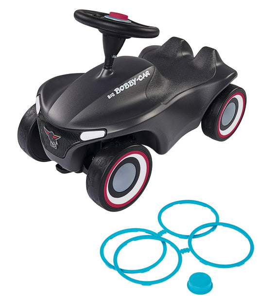 BIG-Bobby-Car-Neo Anthracite - slide vehicle for indoors and outdoors, children's vehicle with whisper tires and two interchangeable rims, for children from 1 year.