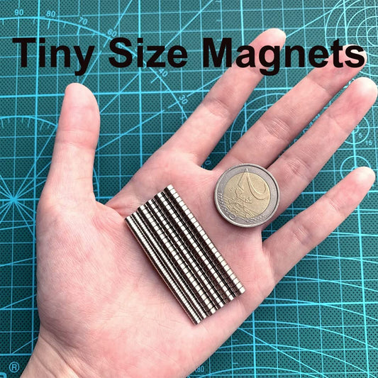 100 MEALOS Mini Magnets - 50 pieces 3 x 1 mm, 25 pieces 4 x 2 mm, 25 pieces 5 x 2 mm - tiny thin magnets for miniatures, small models, hobbies, crafts - small round magnets combo pack
