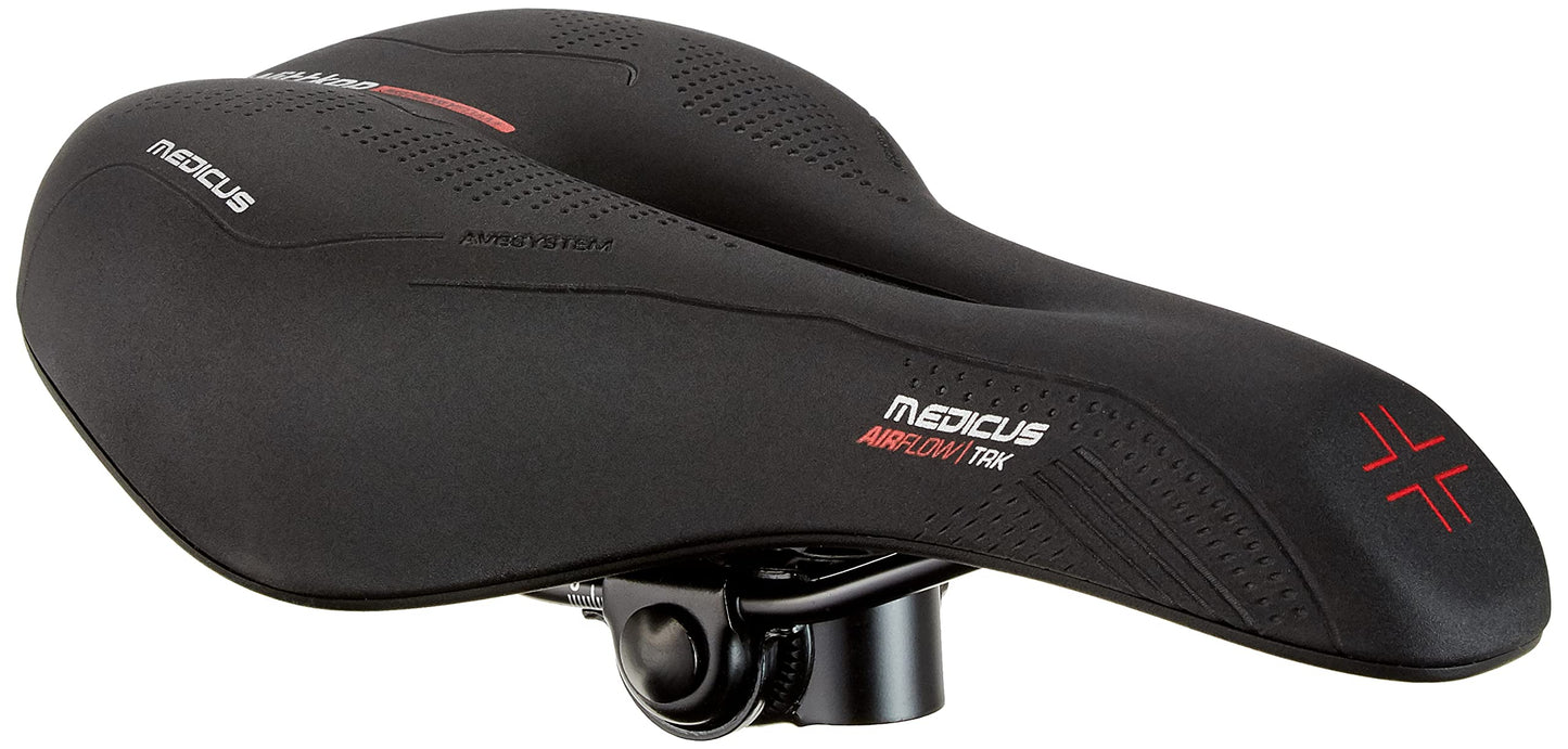 Büchel WITTKOP bicycle saddle with innovative 5-zone Medicus concept and orthopedic memory foam padding I comfortable bike saddle for women & men I MTB, trekking, city