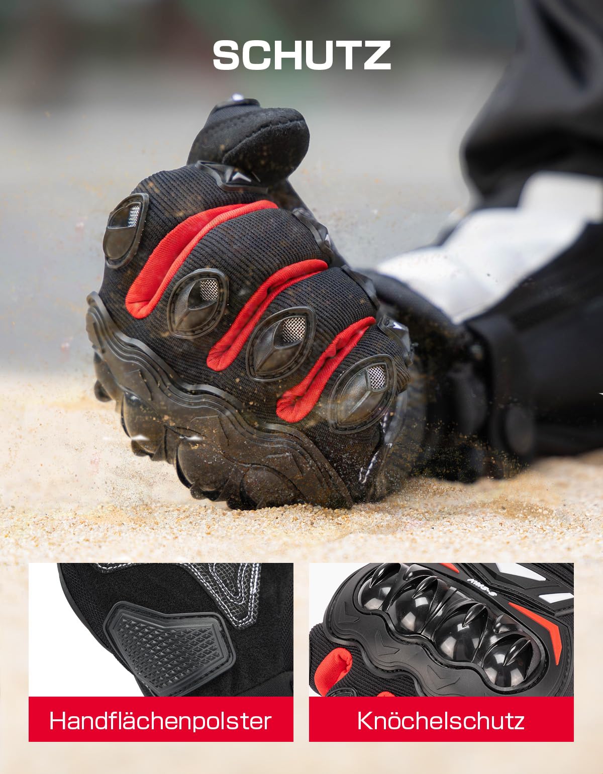 KEMIMOTO motorcycle gloves for men, summer motorcycle gloves with knuckle protector and touchscreen, breathable sport gloves for men and women, for motorcycle, bicycle, scooter, hunting