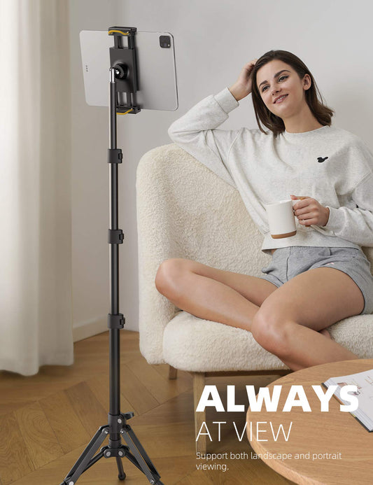 Lamicall Tablet Stand Holder, Tablet Stand - Adjustable up to 65" Stand for 2025 iPad Air Mini 7 6 5 4 3 2, iPad Pro 9.7, 10.5,12.9, Tab, iPhone and Smartphone with 4.7-13 inch.