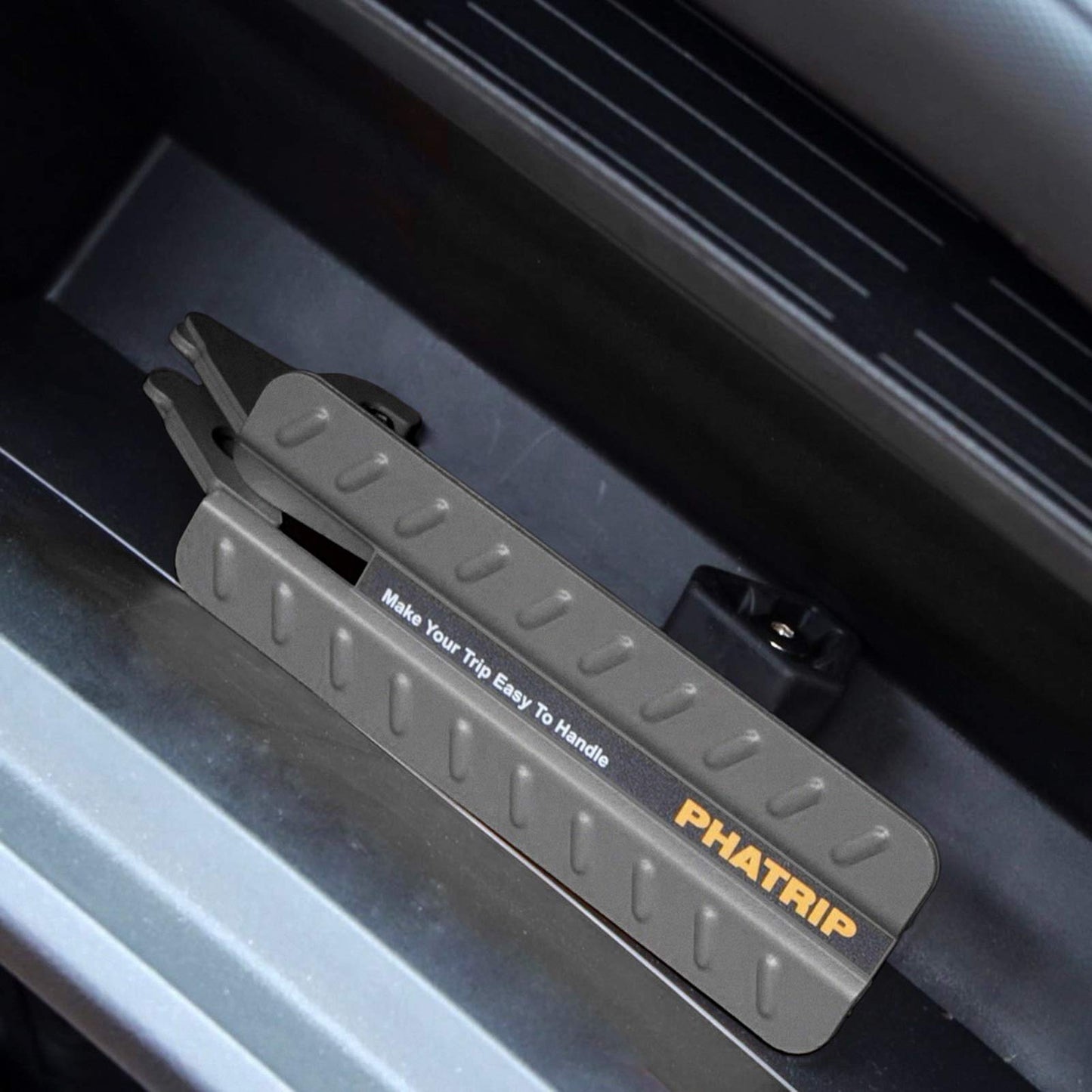 PHATRIP Car Doorstep Folding Car Door Pedal Foldable Steps for Easy Access to Roof Universal Doorstep Fits Vehicles with U-shaped Latch SUV, Jeep, RV