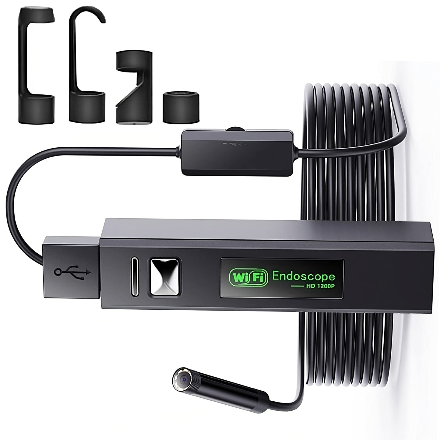 Retoo WiFi Endoscope Camera Mobile Endoscope Inspection Camera Pipe Camera 720P HD with LED Light for Android OS Windows Tablet PC IP67 Snake Camera Waterproof 5M