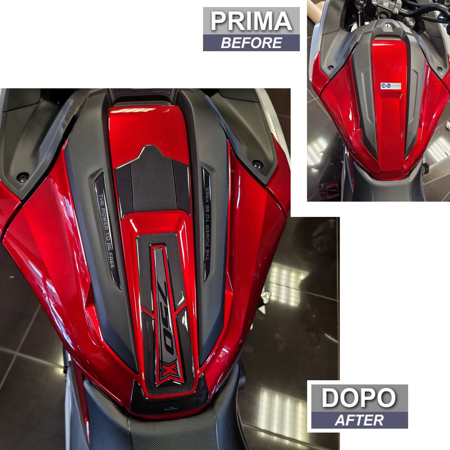 Resin Bike Decal for Motorcycle Compatible with Honda NC750X 2021-2025. Tank cover protects against impacts and scratches. 3D resin adhesive stickers made in Italy.