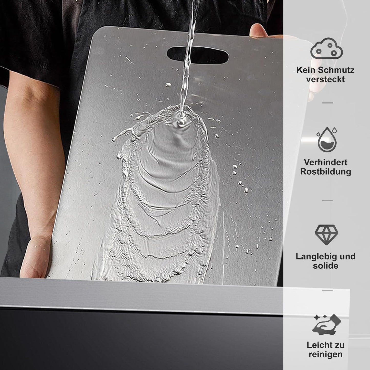 3 pieces of titanium cutting boards, stainless steel titanium cutting board, double-sided food grade cutting board, titanium cutting board for meat, fruit