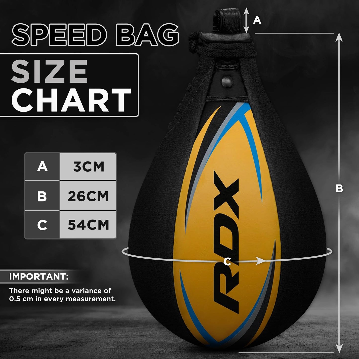 RDX Speed Bag Adult Leather Set, Speedball Hanging with Bracket, Professional Punching Ball Boxing Speed Bag, Speed Ball Boxing Training Equipment.