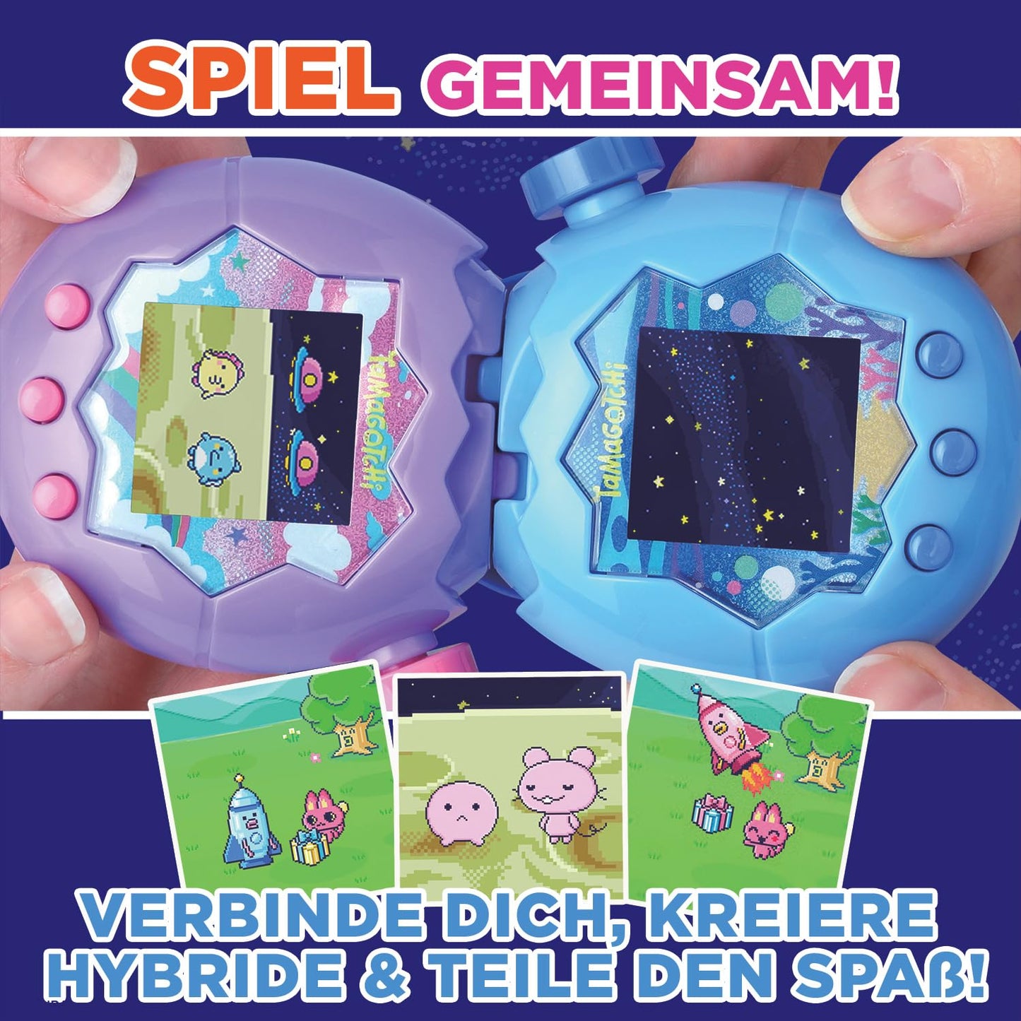 Bandai - Tamagotchi Heaven Earth - Virtual pet to care for - Tamagotchi interactive toy in German, Zoom - Earth model in pink and green - Toy for kids ages 6 and up - 43421