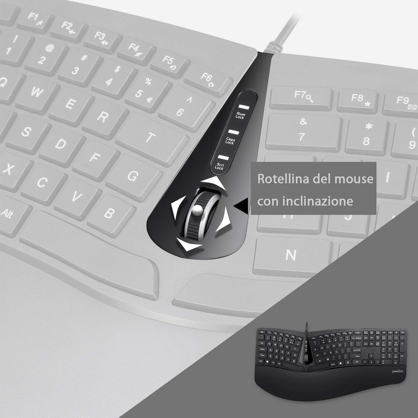 Perixx Periduo, set, ergonomic keyboard with vertical mouse.
