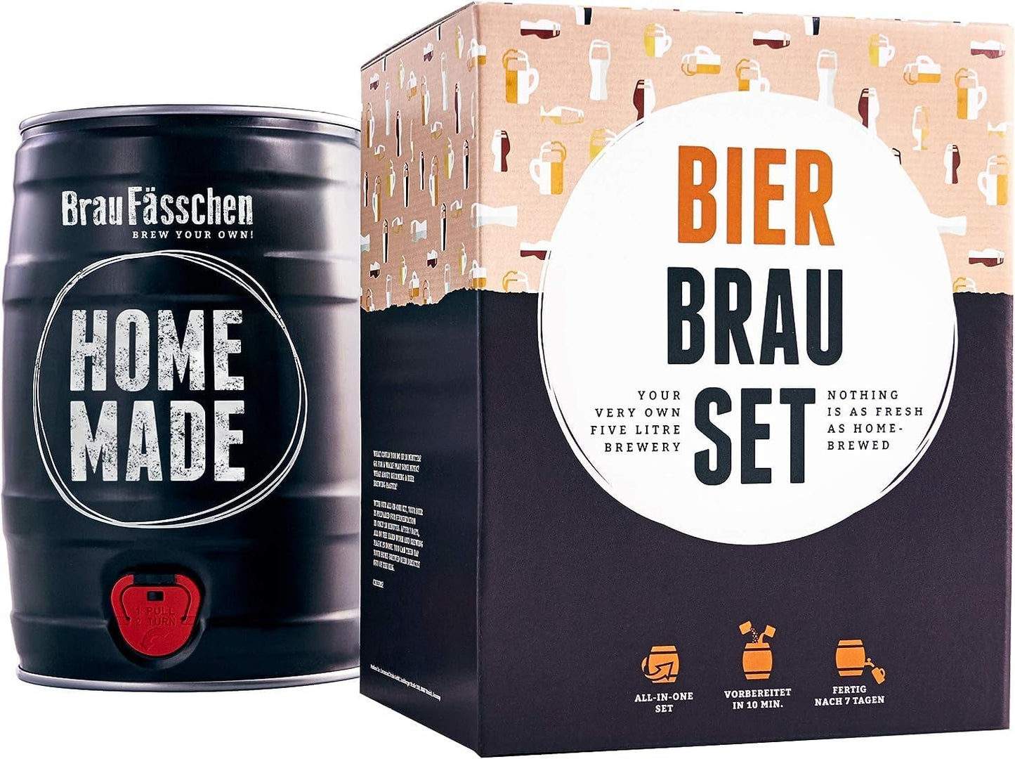Brew Keg | DIY beer brewing kit | Pilsner in a 5 liter keg | Ready in 7 days | Gift for men, friend, or father | Beer gift