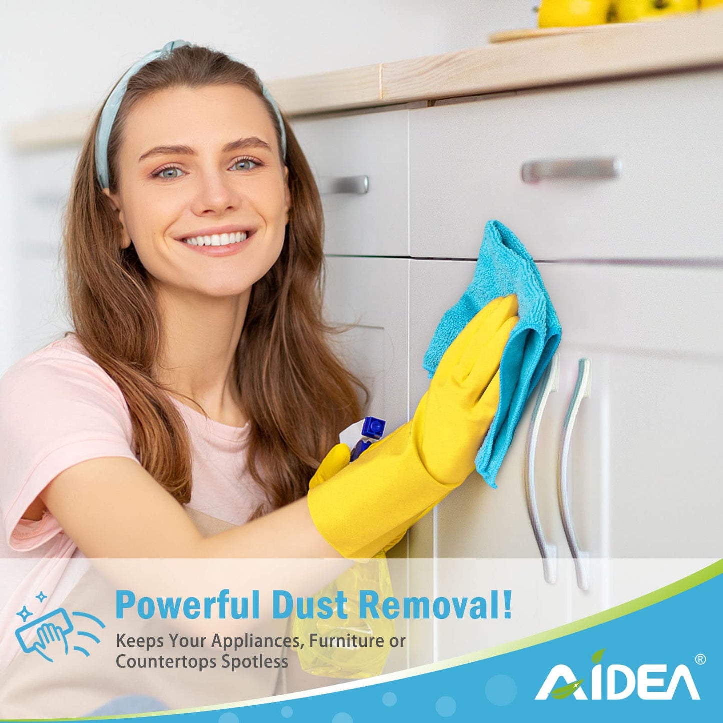 AIDEA Microfiber Cleaning Cloths 50 Pack, Microfiber Towels Dish Cloths Cleaning Rags Wiping Cloths Window Cloths, Soft Very Absorbent Lint Free Streak Free, For Home, Kitchen, Car, 30 x 30cm