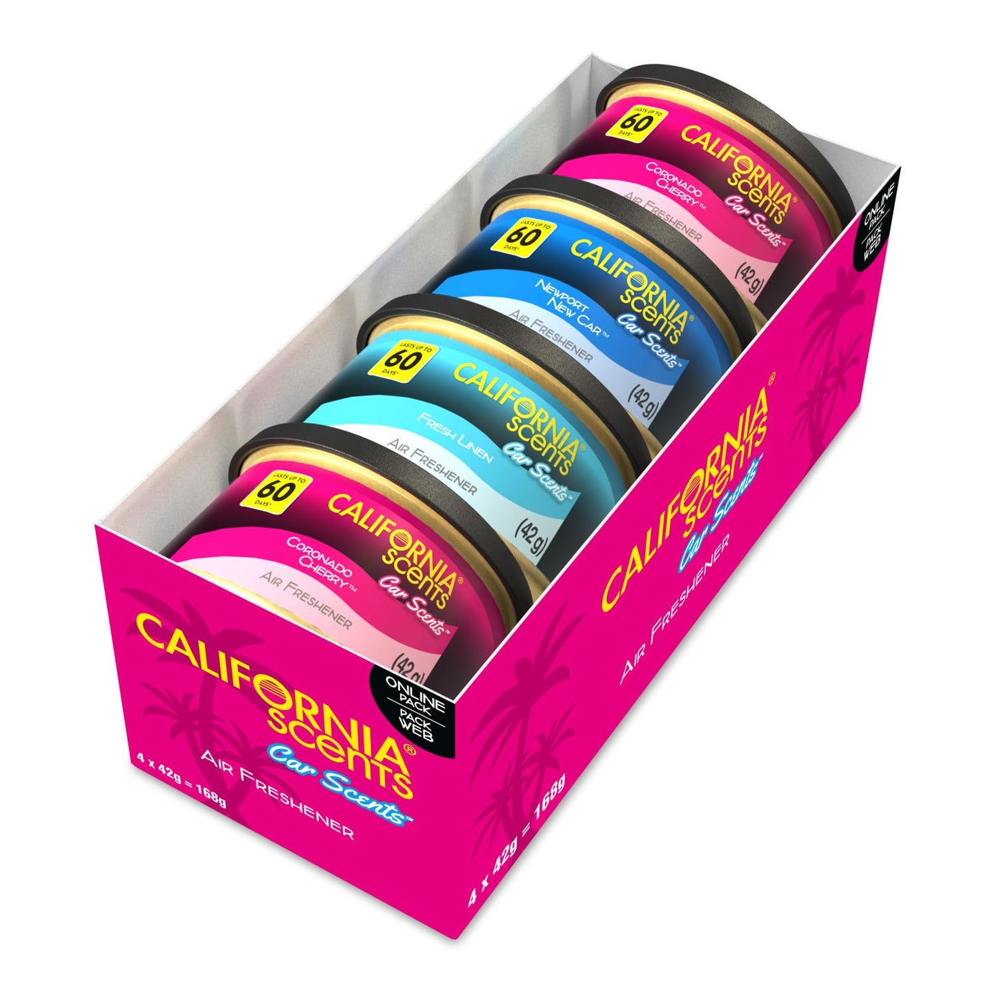 California Scents Auto Air Freshener Assortment Car Scents - 4 pack, auto air freshener assortment pack, perfect for cars, trucks, and SUVs.