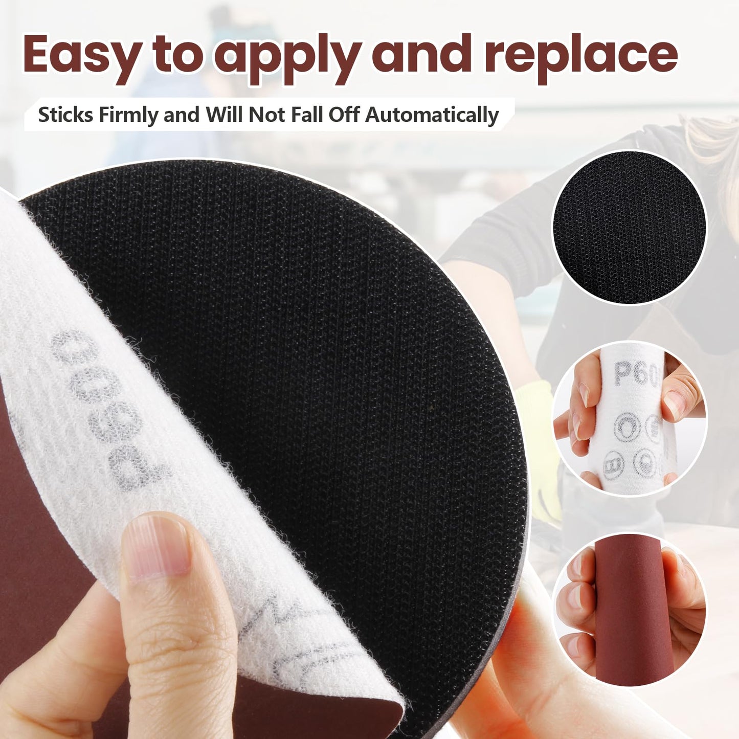 120-piece sanding disc set, 125mm hook and loop for angle grinders, grit 40/60/80/120/180/240/320/600 sanding disc pad kit, sandpaper with M14 grinding disc shaft, polishing pad adapter, buffer pads.