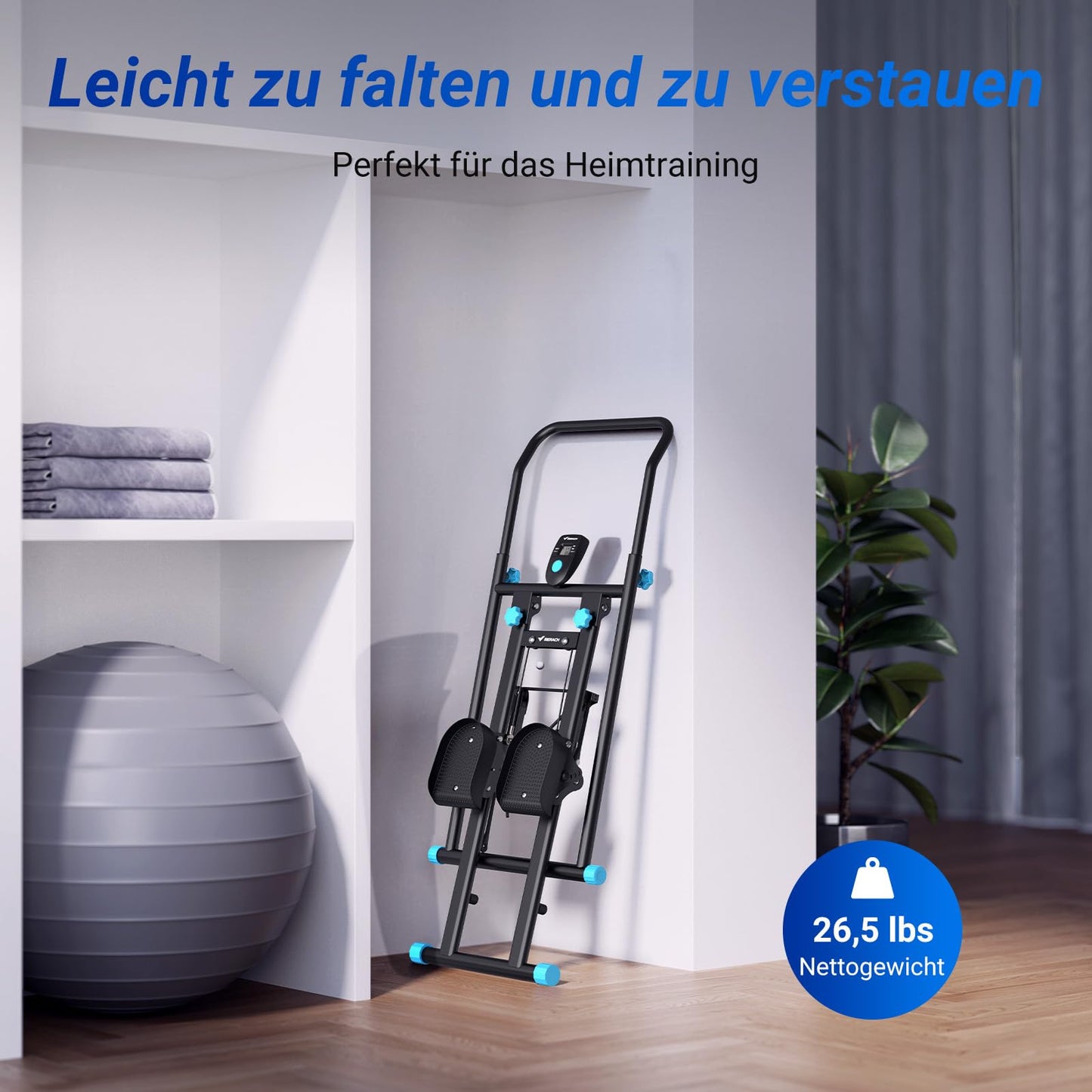MERACH 2025 New Stair Stepper for Home Gym Exercise, Vertical Climber Machine for Full Body Workout, Compact Folding Cardio Exercise Climber with extended step range, adjustable handlebars & pedals.