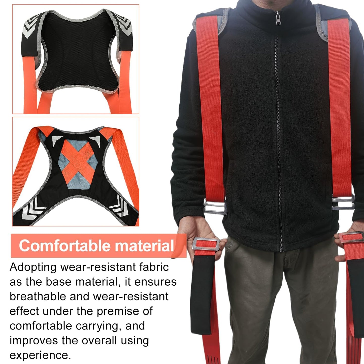 4 Pieces Moving Straps, Polyester Moving Straps for Furniture Movers, Multipurpose Furniture Moving Straps, Double Shoulder Dolly Transport Straps, Suitable for Moving Furniture.