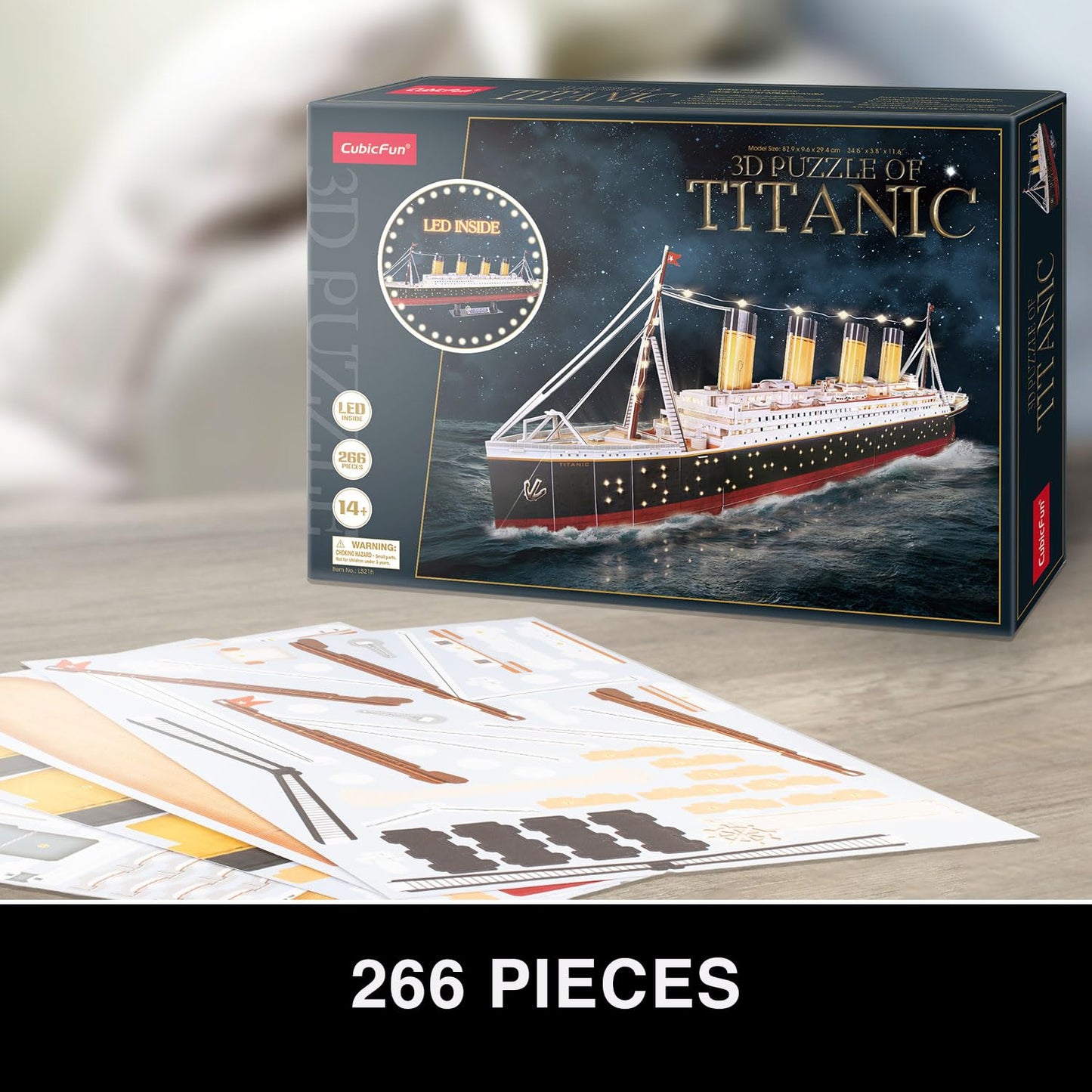 3D Puzzle Kids - Titanic Model | 3D Puzzle Adults | Titanic Toy | Gift for Kids Ages 8+ | 266 Pieces | DIY