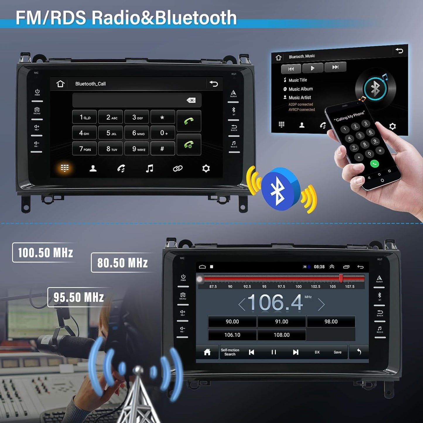 Android 13 car radio for Mercedes Benz W169 W245 B160 B170 B180 B200 W639 Vito Viano W906 Sprinter with Mirror Link, 8 inch car radio touch display with GPS navigation FM Bluetooth SWC+reversing camera+Mic