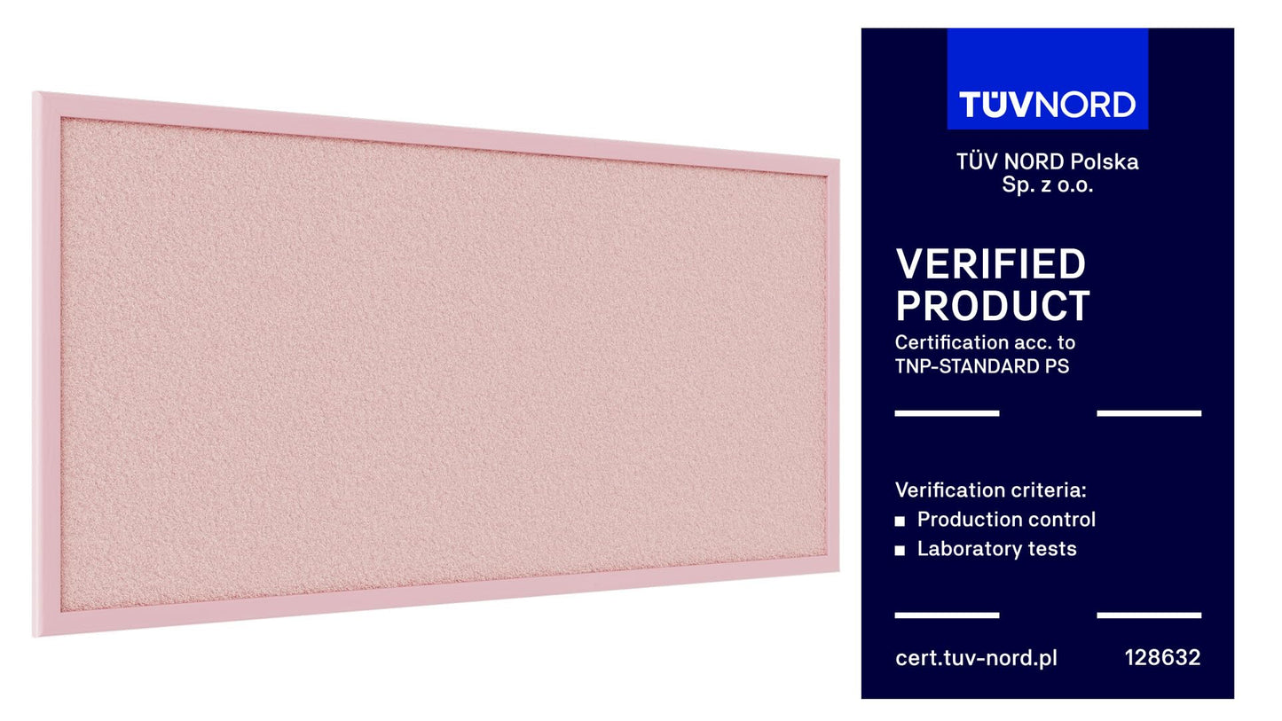 ALLboards pinboard with pink wooden frame 80x40cm cork board cork wall pinboard cork
