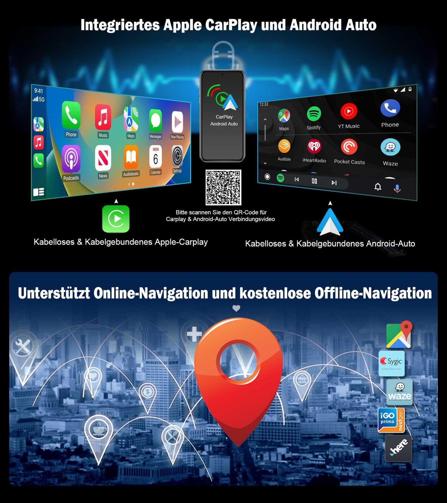 8GB+128GB Qualcomm 8 Core Android 14 DAB+ Car Stereo For BMW 5 Series F10/F11 (2010-2012) CIC with GPS Navigation CarPlay Android Auto WiFi Bluetooth 5.1 USB 4G CANbus iDrive DSP 12.3 Inch 2K IPS Screen