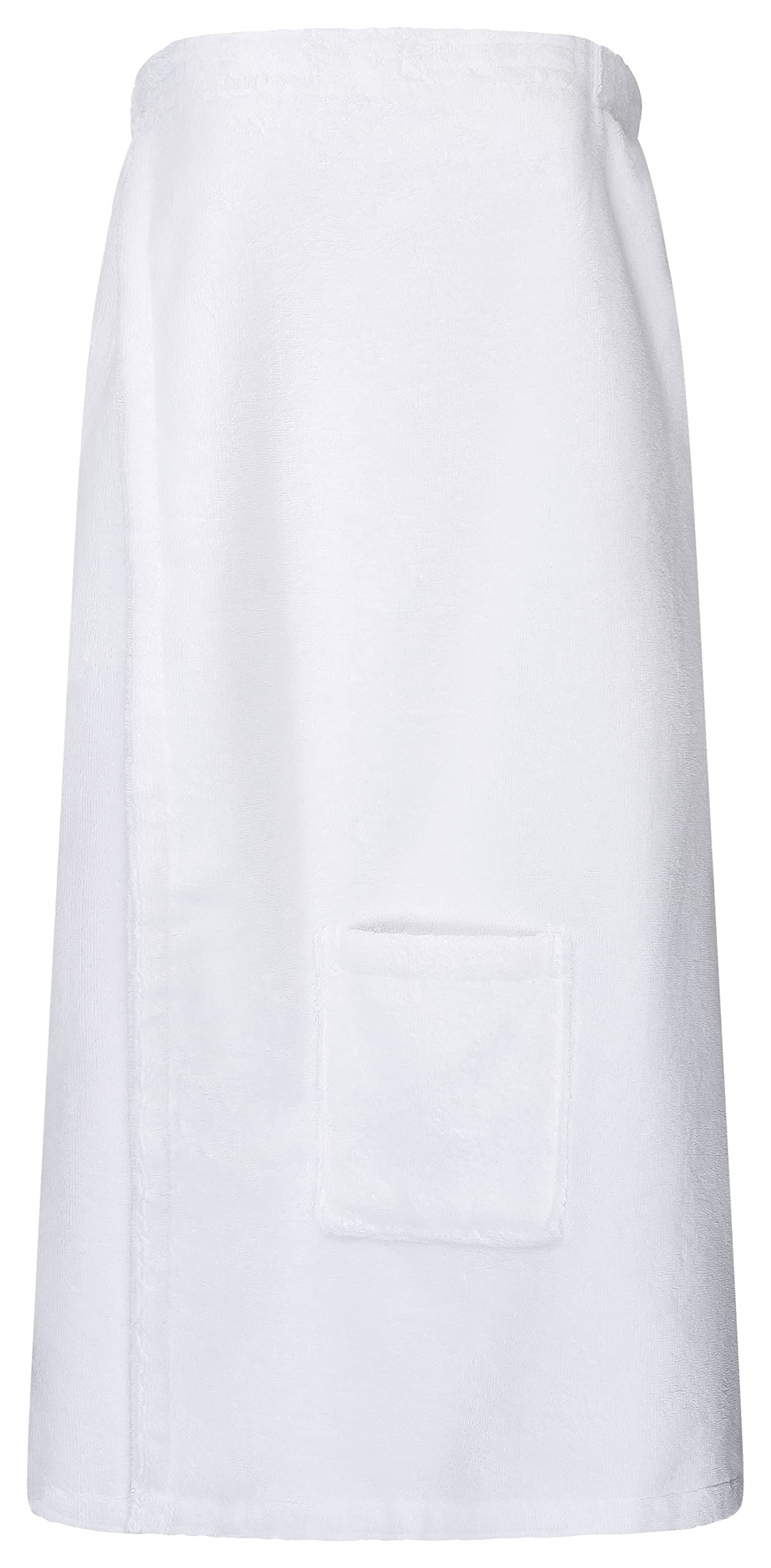 Floringo Luxury Sauna Sarong/Sauna Sarong Twin-Star Women with Velcro fastener and patch pocket - white