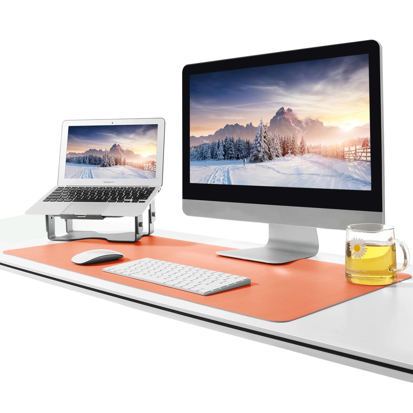 Multifunctional office mouse pad, BUBM 90x43cm waterproof desk pad made of PU leather, ultra-thin mouse pad, non-slip desk mat, for office and home.