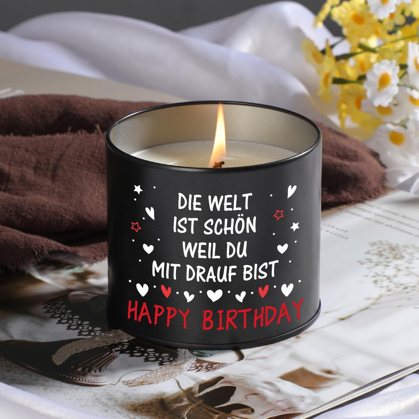 PRSTENLY Birthday gift for men women, 9oz Metal candle gifts for husband wife dad grandpa brother son friend for 30 40 50 60th birthday.