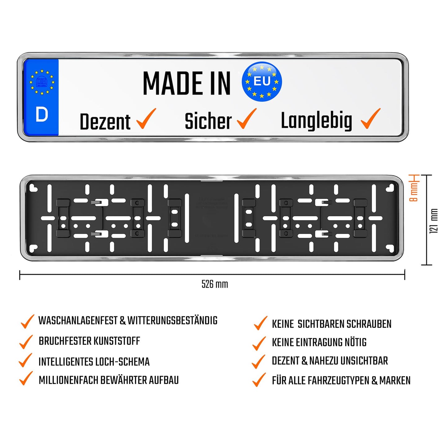 License plate holder constant frame license plate bracket car license plate holder in chrome look license plate bracket vehicle license plate holder car license plate 2 pieces