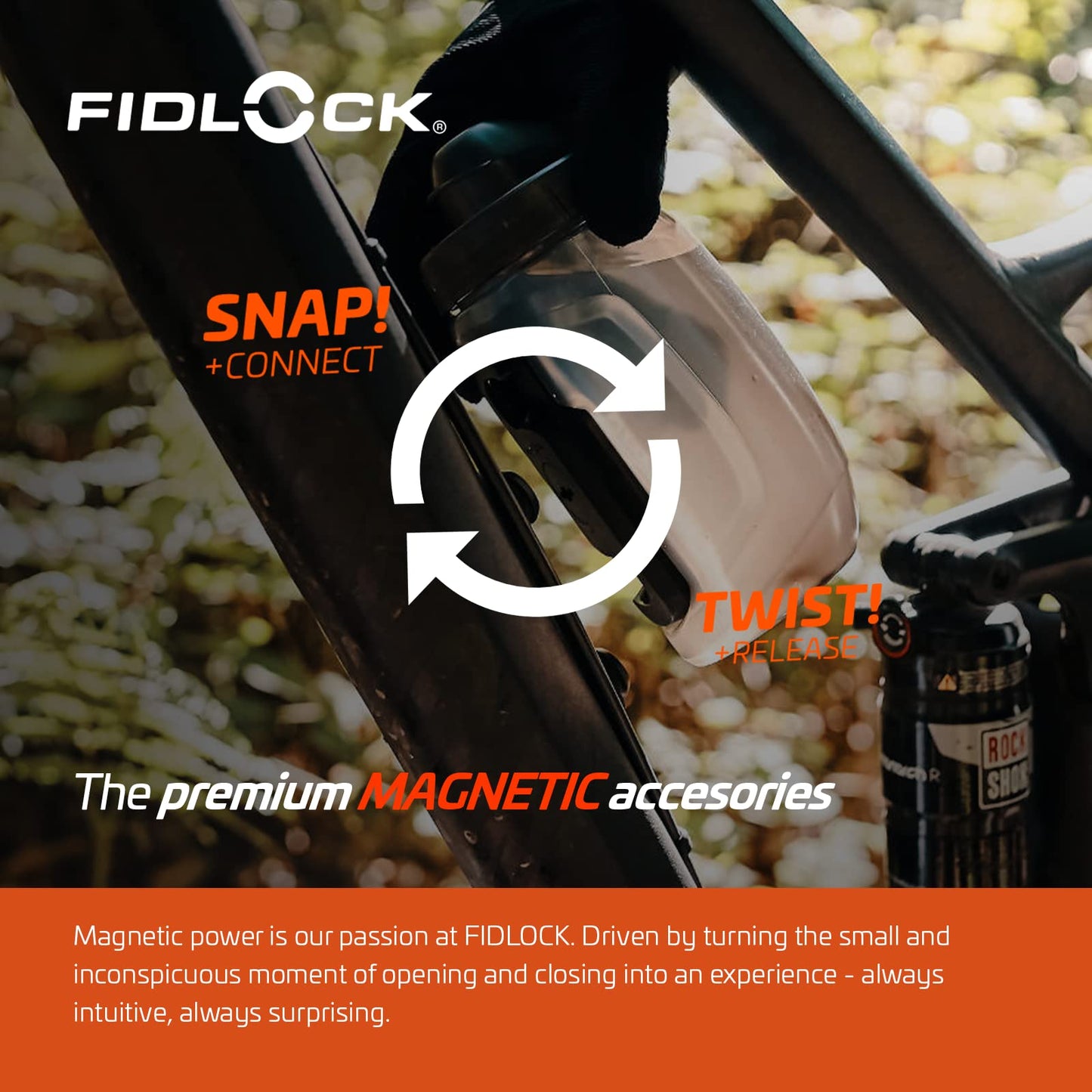 Fidlock Bottle 450 ml Bike Base Magnetic bottle holder for bicycles, bottle cage, road bike, bike bottle holder, bicycle bottle cage