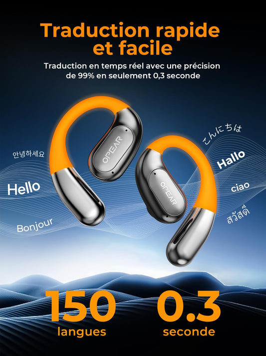 ki translator headphones, 3-in-1 translation headphones with 150 languages, 5 translation modes Real-time translator earbuds with APP, 60Hrs, Bluetooth 5.4 translator earbuds for Learning, Travel, Business