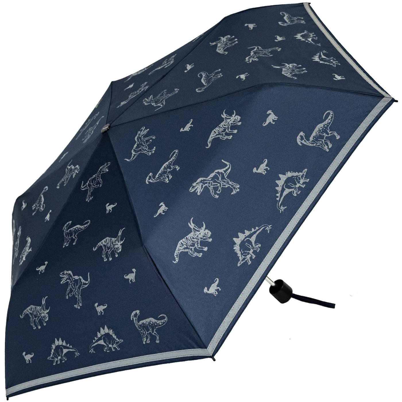 Knirps 4Kids Kids pocket umbrella with reflective trim and reflective dinosaurs - All Around