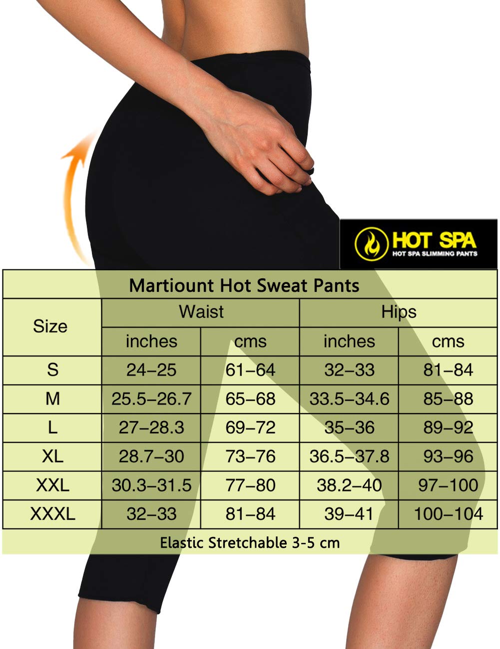 Martiount Women's Sweatpants for Weight Loss Sauna Effect High Waist Weight Loss Leggings for Women Neoprene Training Slim Hot Yoga Tummy Control Workout Capri M