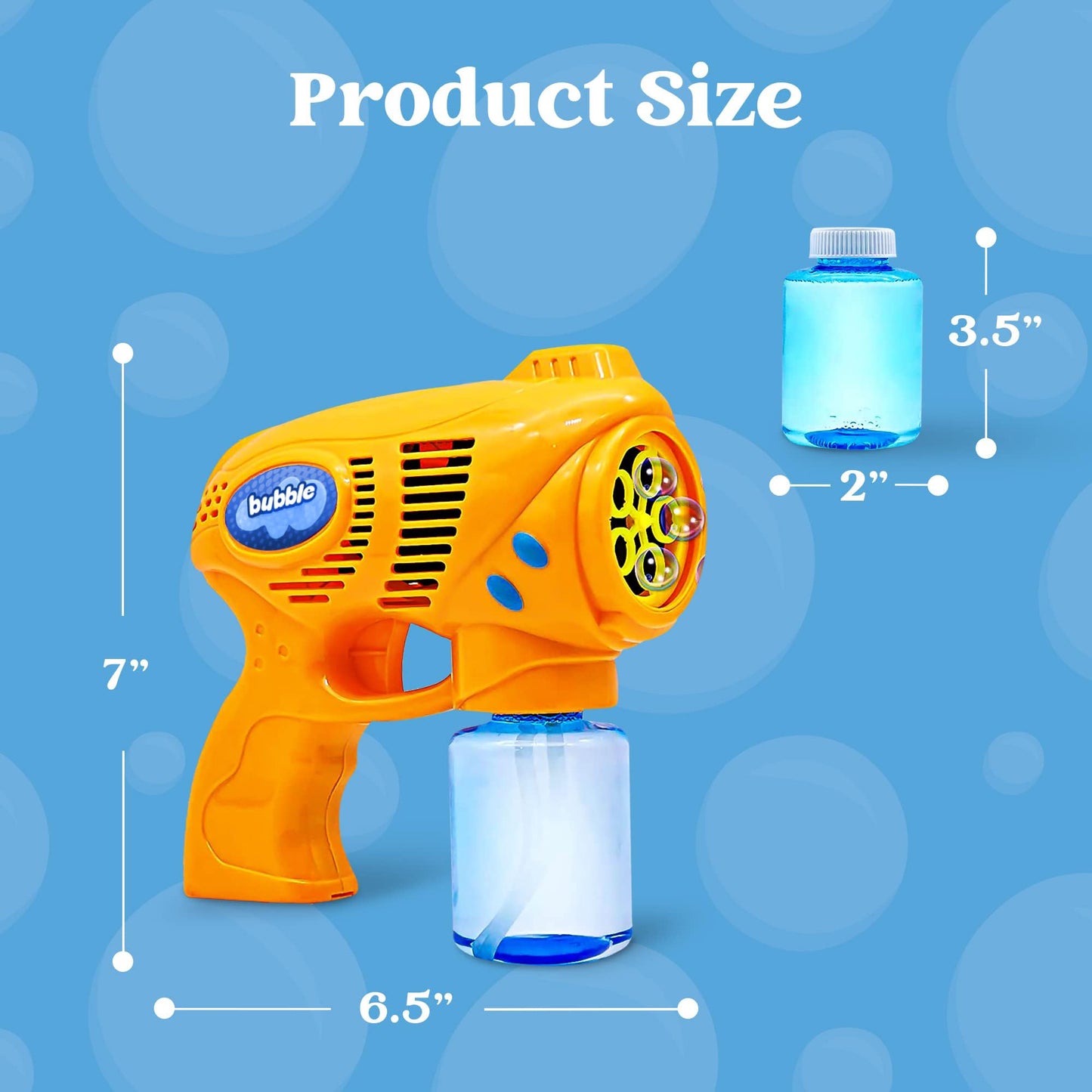 JOYIN 2 Bubble Guns for Kids with Bubble Solution (2 * 130 ml), bubble machine for parties, Bubble Gun for Halloween, indoor outdoor activities, Easter (yellow + orange)