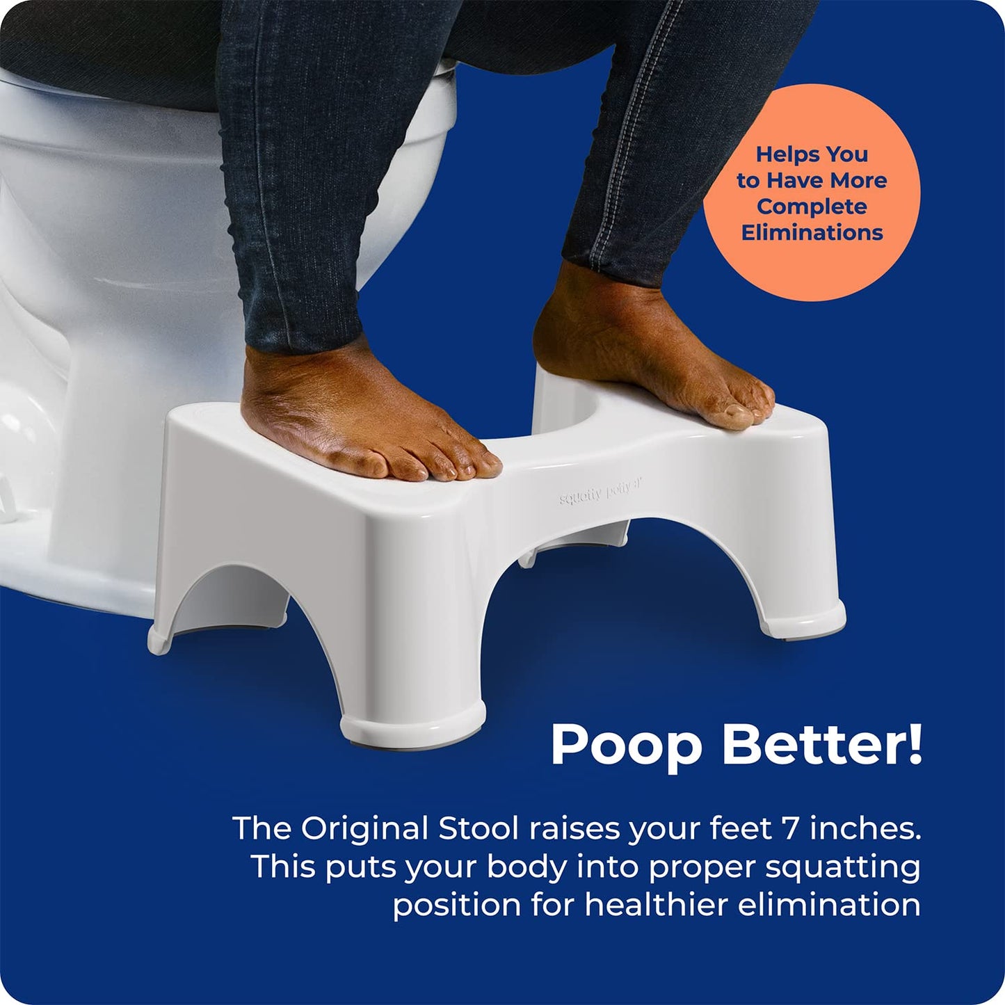Squatty Potty Original Bathroom Toilet Stool, 7-inch Height, White