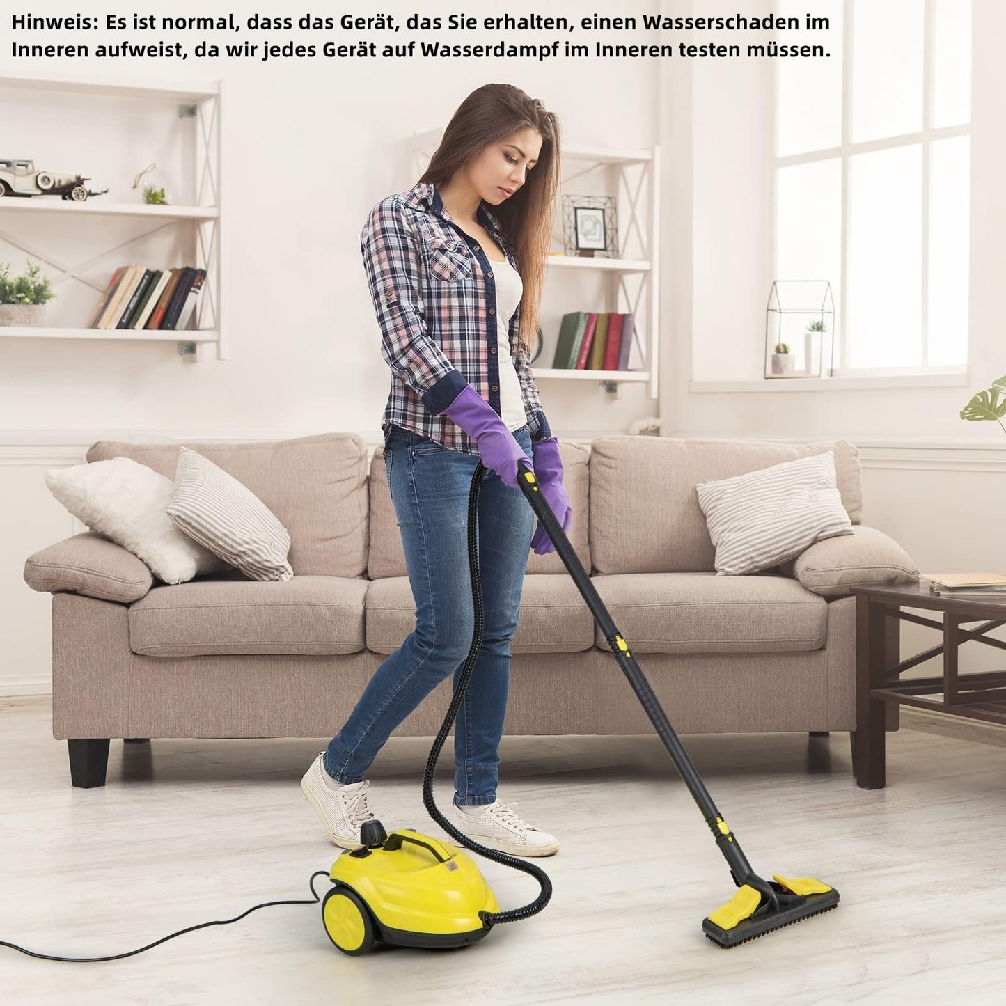 RELAX4LIFE Steam Cleaner, Steam Pressure: 5 bar, Power: 2000 W, Area Performance: 108 m², Tank: 1.8 L, Heating Time: 8 min., includes floor cleaning set, nozzles, for carpets, floors, tiles, windows, sofa