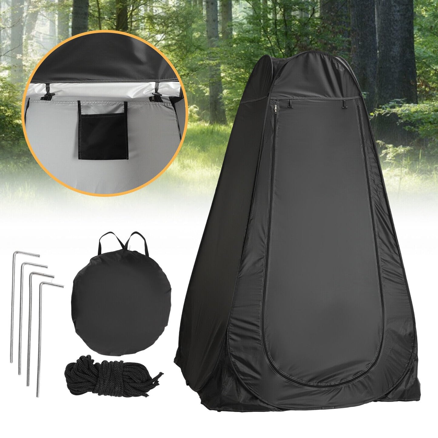 Trintion Pop-Up Toilet Tent - Portable Shower & Changing Room with UV Protection - Mobile WC Tent for Camping, Beach & Outdoor - Includes Carrying Bag