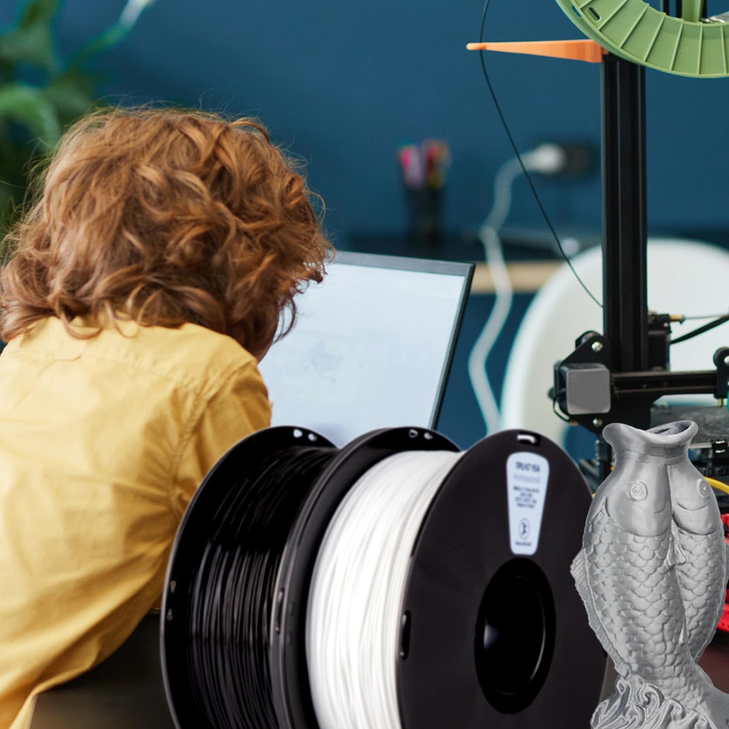 kexcelled TPU 95A filament, flexible and soft, excellent elasticity, 1.75mm 1kg spool, 3D printer material, vacuum sealed, for FDM printers, red.