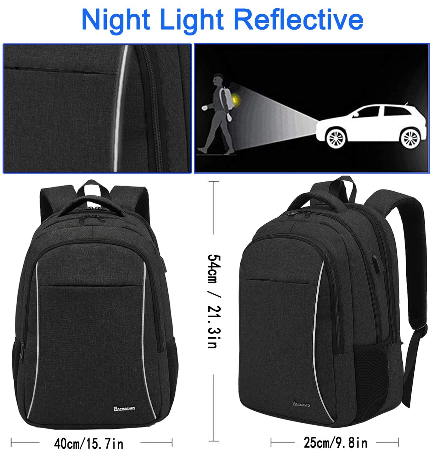 BAOMANYI backpack for men, large school backpack for teenage boys, 18.4 inch waterproof laptop bag, big notebook school bag for work, travel, business, school backpack.